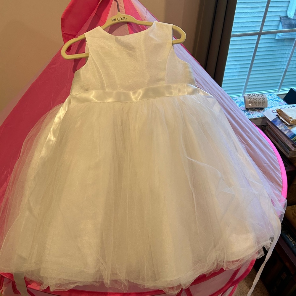 David's Bridal White Kids Formal Dress